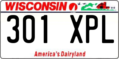 WI license plate 301XPL