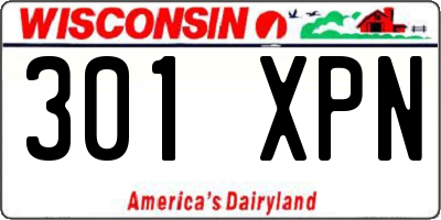 WI license plate 301XPN