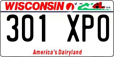 WI license plate 301XPO