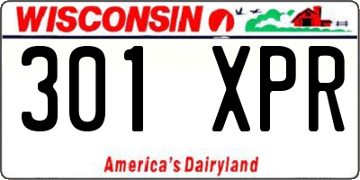 WI license plate 301XPR