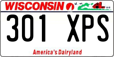 WI license plate 301XPS