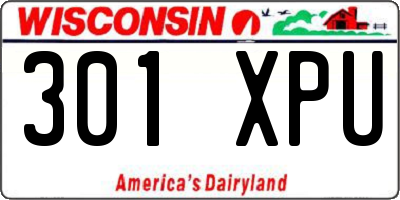 WI license plate 301XPU