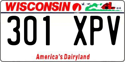 WI license plate 301XPV