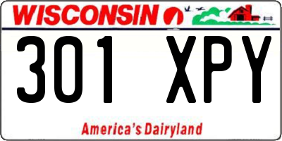 WI license plate 301XPY