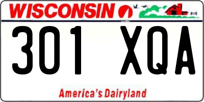 WI license plate 301XQA