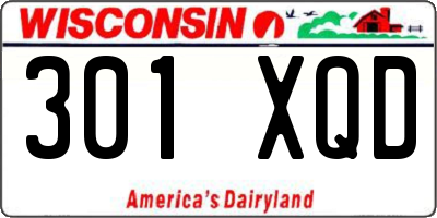 WI license plate 301XQD