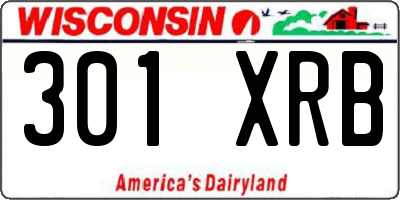 WI license plate 301XRB