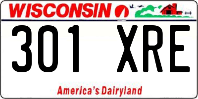 WI license plate 301XRE