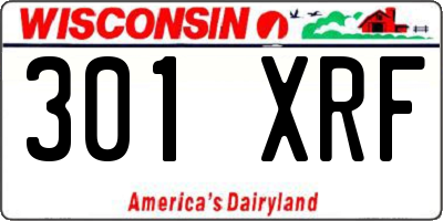 WI license plate 301XRF