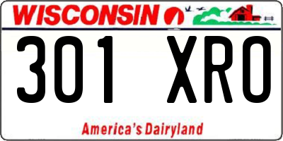 WI license plate 301XRO