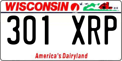 WI license plate 301XRP