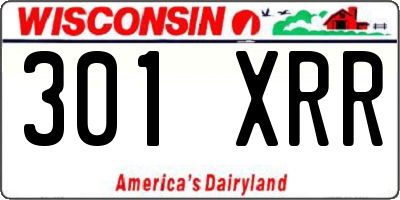 WI license plate 301XRR