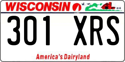 WI license plate 301XRS