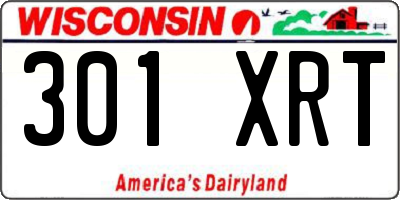 WI license plate 301XRT