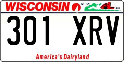 WI license plate 301XRV