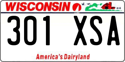 WI license plate 301XSA
