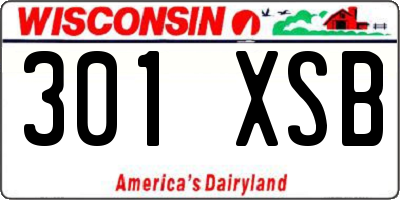 WI license plate 301XSB