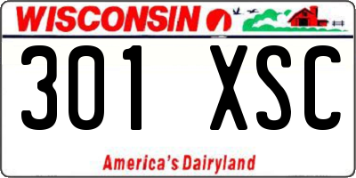 WI license plate 301XSC