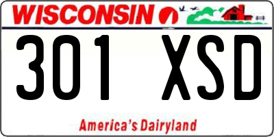 WI license plate 301XSD