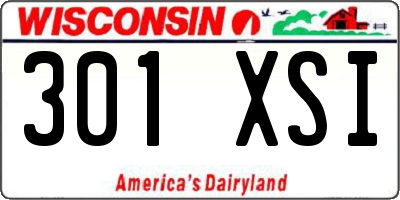 WI license plate 301XSI