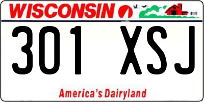 WI license plate 301XSJ