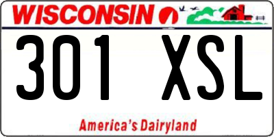 WI license plate 301XSL