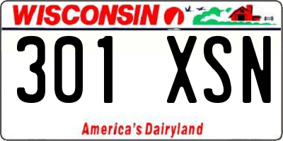 WI license plate 301XSN