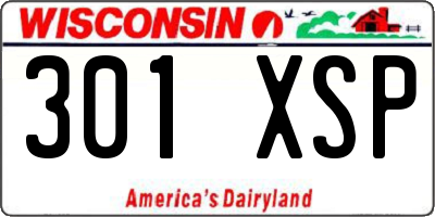WI license plate 301XSP