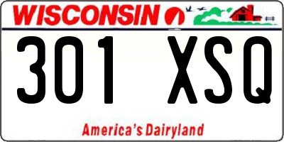WI license plate 301XSQ