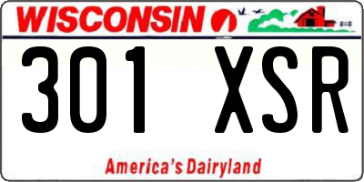 WI license plate 301XSR