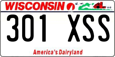 WI license plate 301XSS