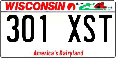 WI license plate 301XST
