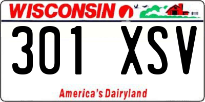 WI license plate 301XSV