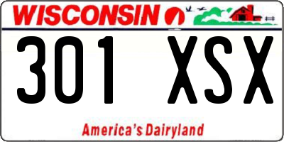 WI license plate 301XSX