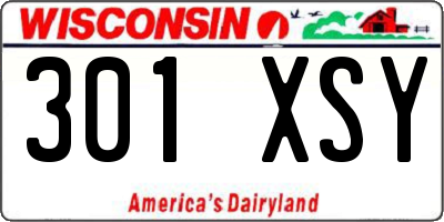WI license plate 301XSY