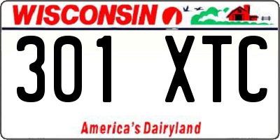 WI license plate 301XTC