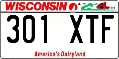 WI license plate 301XTF