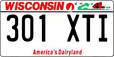 WI license plate 301XTI