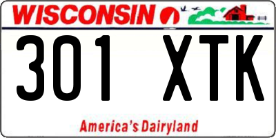 WI license plate 301XTK