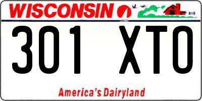 WI license plate 301XTO