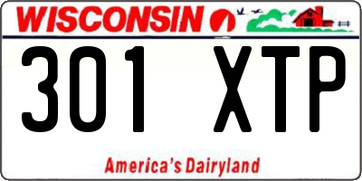 WI license plate 301XTP