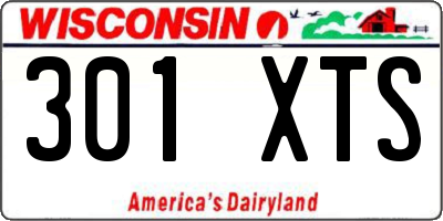 WI license plate 301XTS
