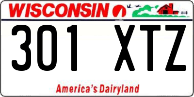 WI license plate 301XTZ
