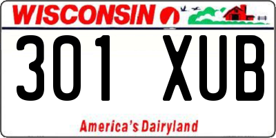 WI license plate 301XUB