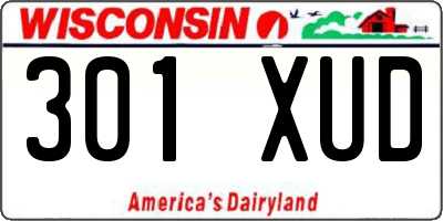 WI license plate 301XUD