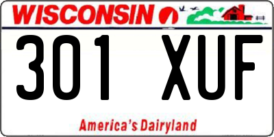 WI license plate 301XUF