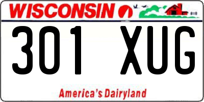 WI license plate 301XUG