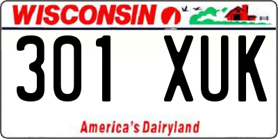 WI license plate 301XUK