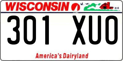WI license plate 301XUO