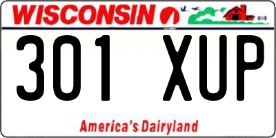 WI license plate 301XUP